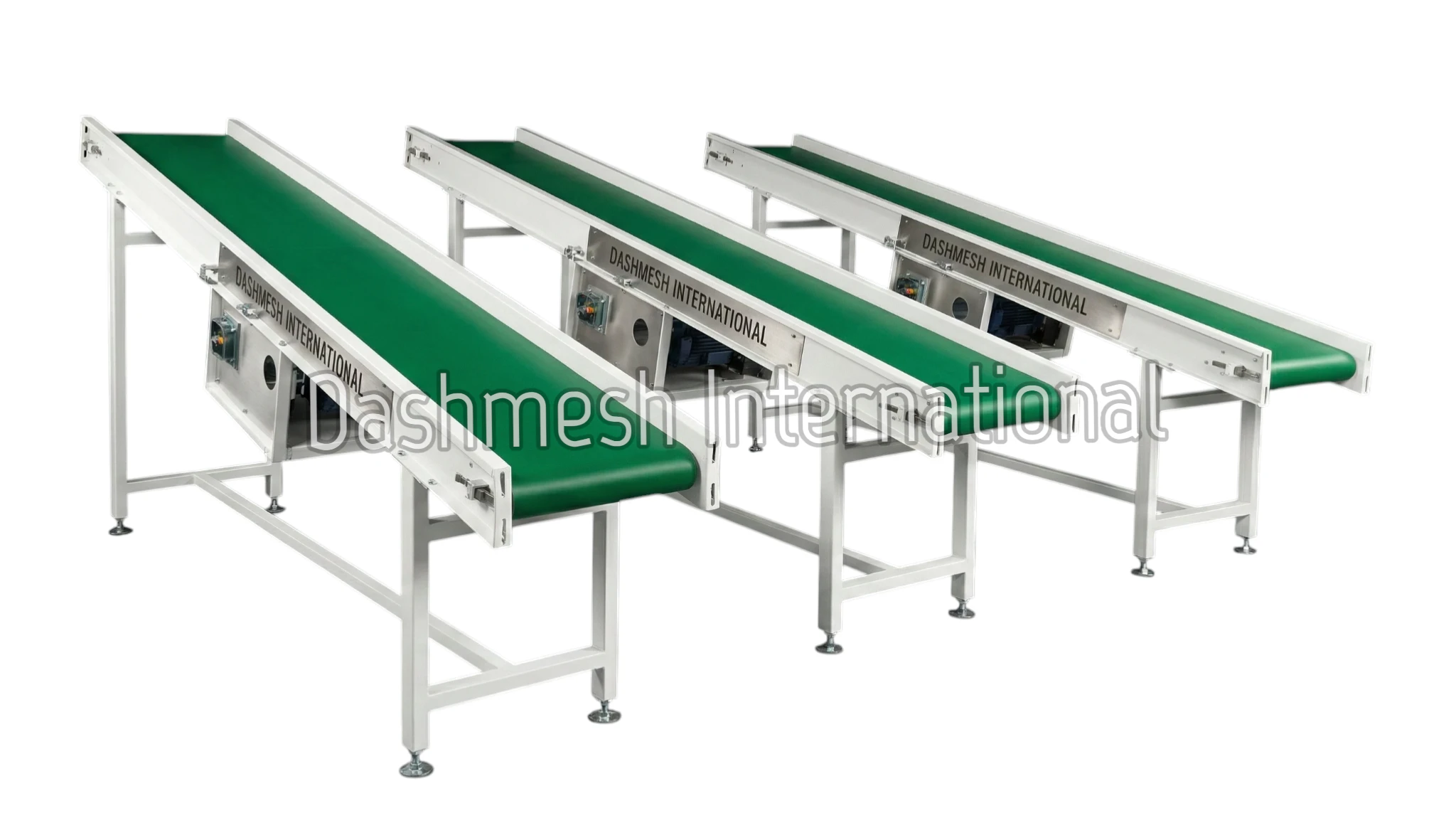 D.I. Inclined Conveyor Belt for industrial material handling and elevation transfer
